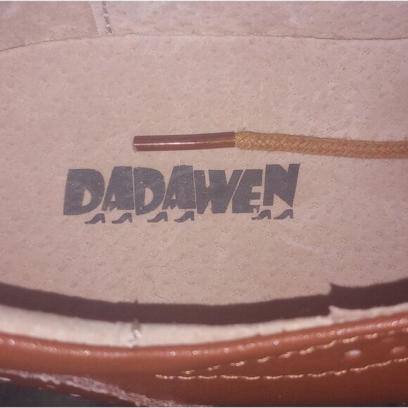 DADAWEN Brown Leather Platform Lace-Up Wingtips Oxfords Shoe Size 40 (9.5) EUC - Picture 5 of 11